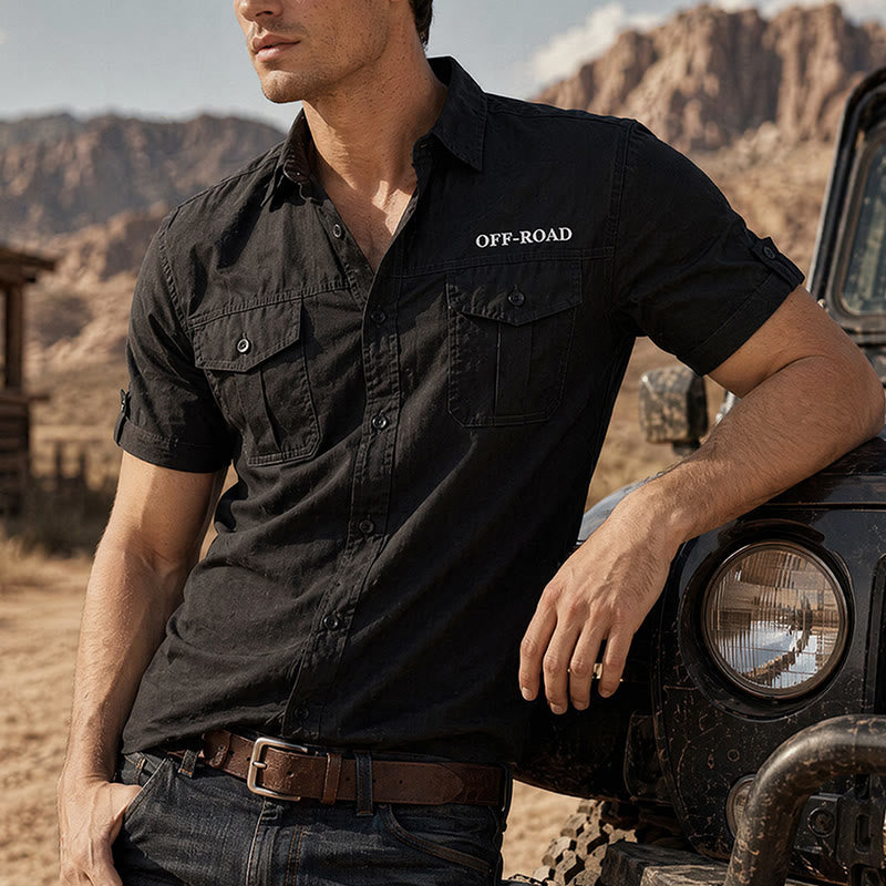 Chemise de travail tactique militaire tout-terrain pour homme en coton - Noir - 5XL - image 4