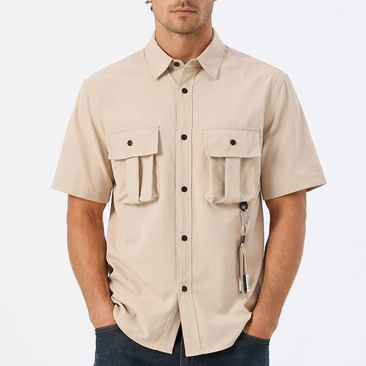 Chemise de travail utilitaire surdimensionnée pour homme avec bandoulière amovible - image 1