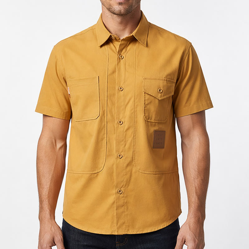 Chemise de travail City Boy pour homme avec écusson rétro - image 1