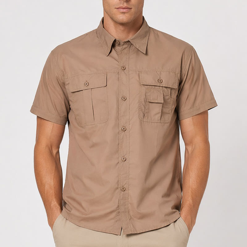 Chemise de travail tactique convertible à manches amovibles pour homme - image 3
