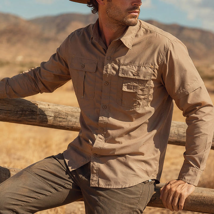 Chemise de travail tactique convertible à manches amovibles pour homme - image 5