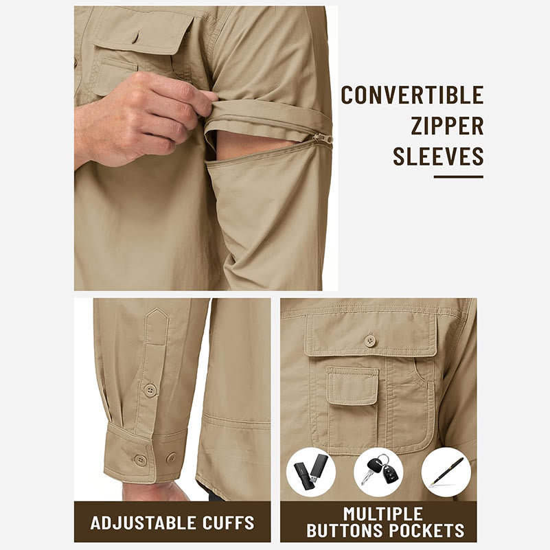 Chemise de travail tactique convertible à manches amovibles pour homme - image 6