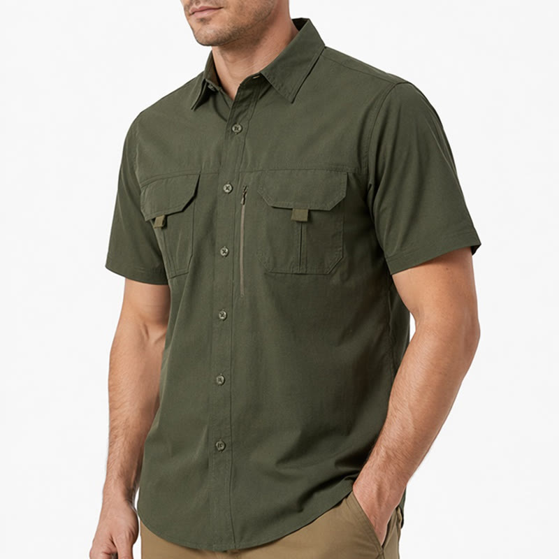 Chemise de travail multipoches d'été pour homme - image 3