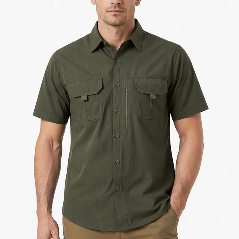 Chemise de travail multipoches d'été pour homme - image 1