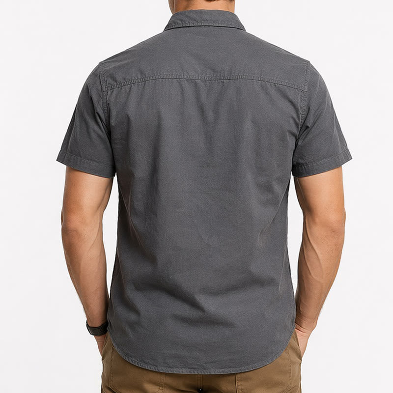 Chemise de travail utilitaire pour homme avec poches zippées verticales - image 2