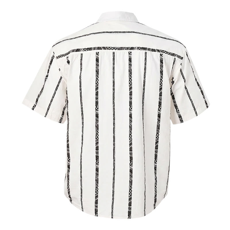 Chemise d'été légère en coton à imprimé à rayures tribales tendance - image 11