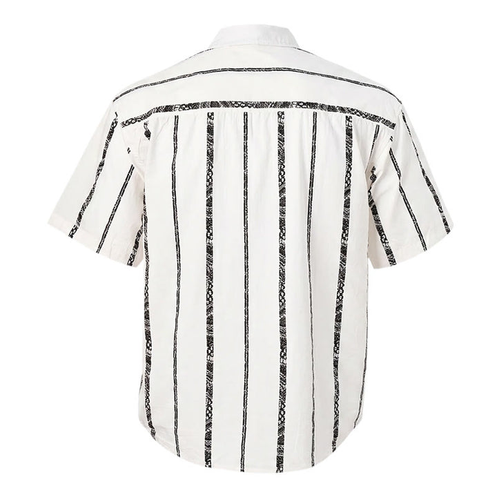 Chemise d'été légère en coton à imprimé à rayures tribales tendance - image 11