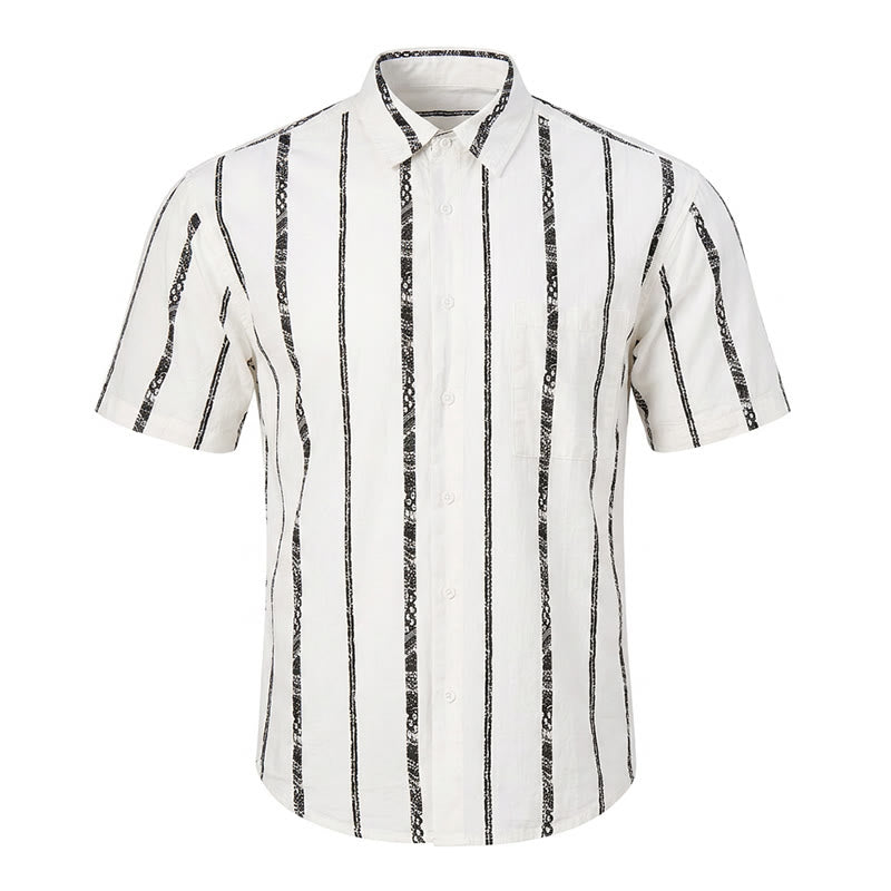 Chemise d'été légère en coton à imprimé à rayures tribales tendance - image 10