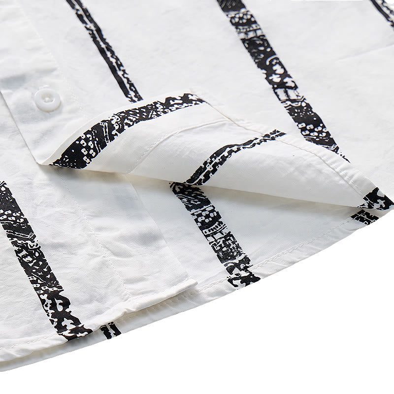 Chemise d'été légère en coton à imprimé à rayures tribales tendance - image 8