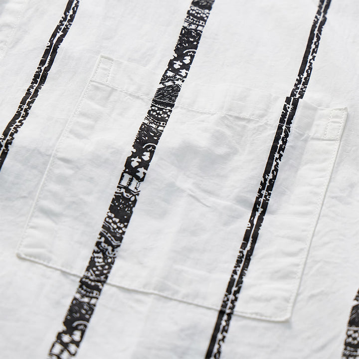 Chemise d'été légère en coton à imprimé à rayures tribales tendance - image 7