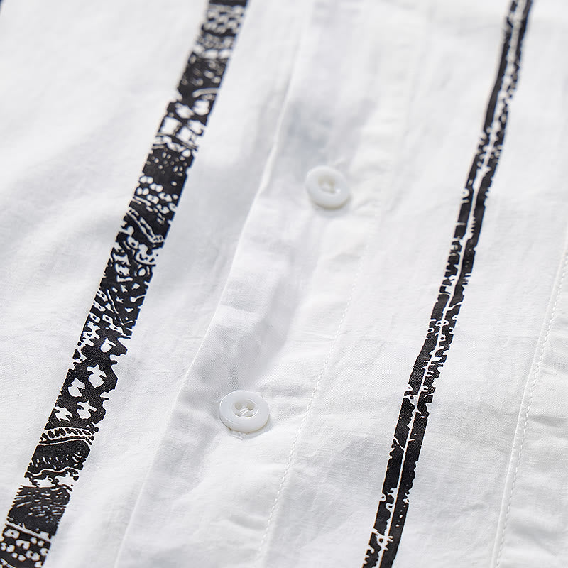 Chemise d'été légère en coton à imprimé à rayures tribales tendance - image 6