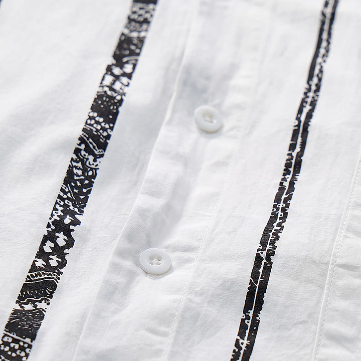 Chemise d'été légère en coton à imprimé à rayures tribales tendance - image 6