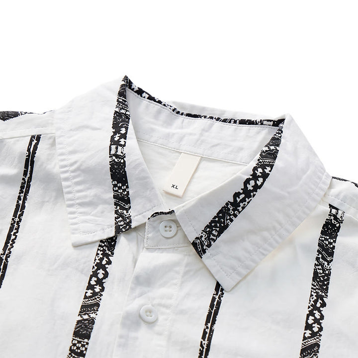 Chemise d'été légère en coton à imprimé à rayures tribales tendance - image 5