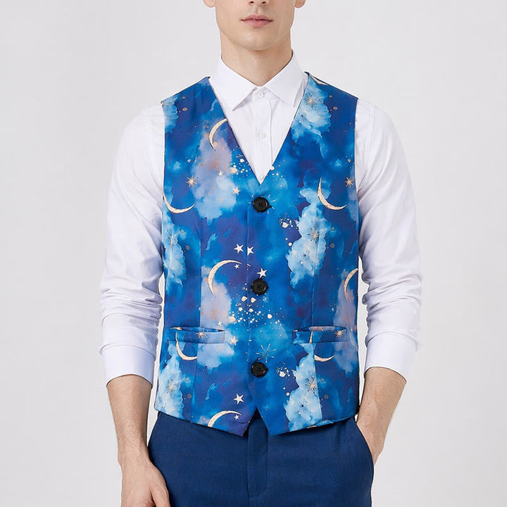 Gilet de costume imprimé Nuit étoilée pour homme - image 1