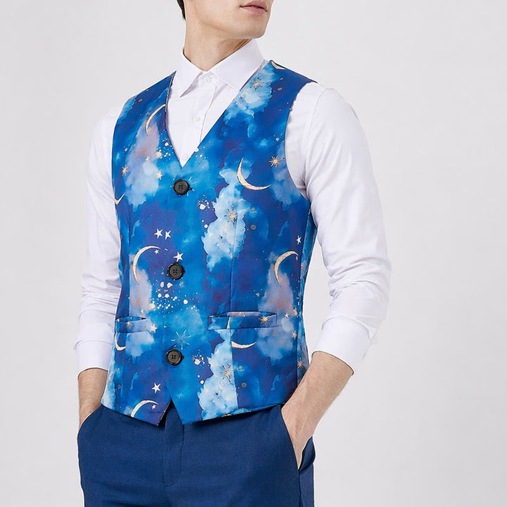 Gilet de costume imprimé Nuit étoilée pour homme - image 3