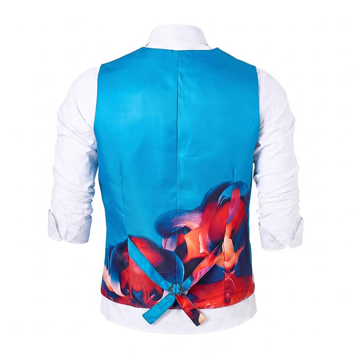 Gilet de costume homme à imprimé abstrait et blocs de couleur - image 11