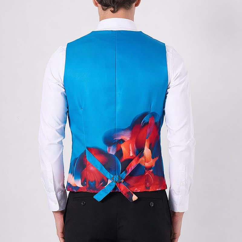 Gilet de costume homme à imprimé abstrait et blocs de couleur - image 2