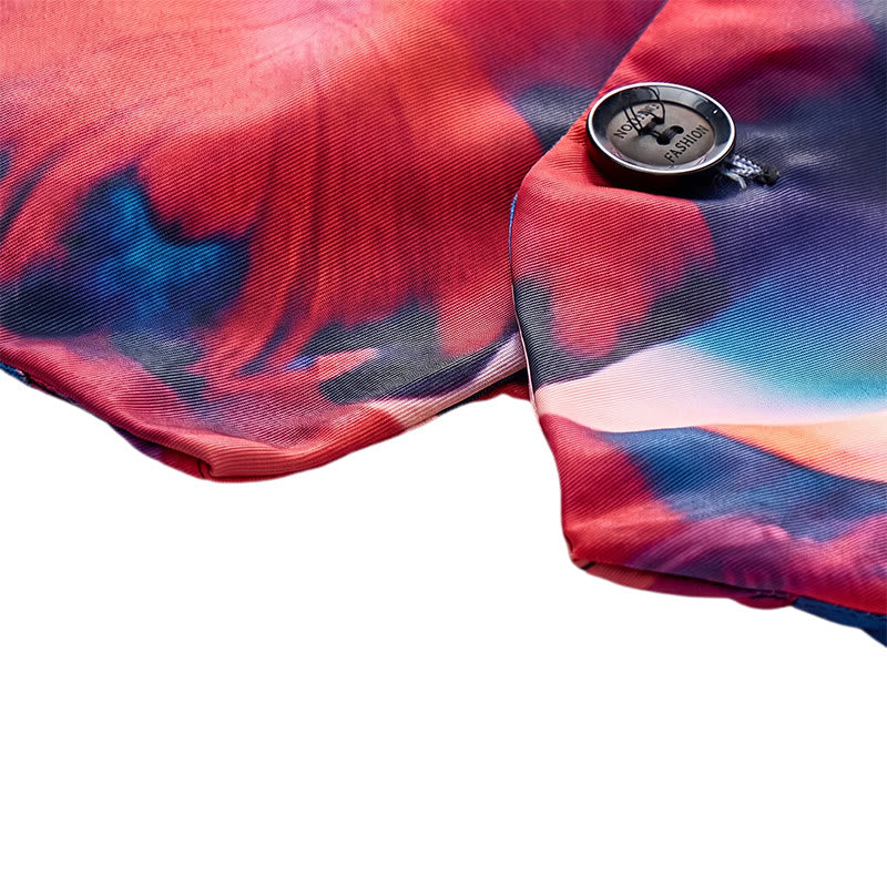 Gilet de costume homme à imprimé abstrait et blocs de couleur - image 7