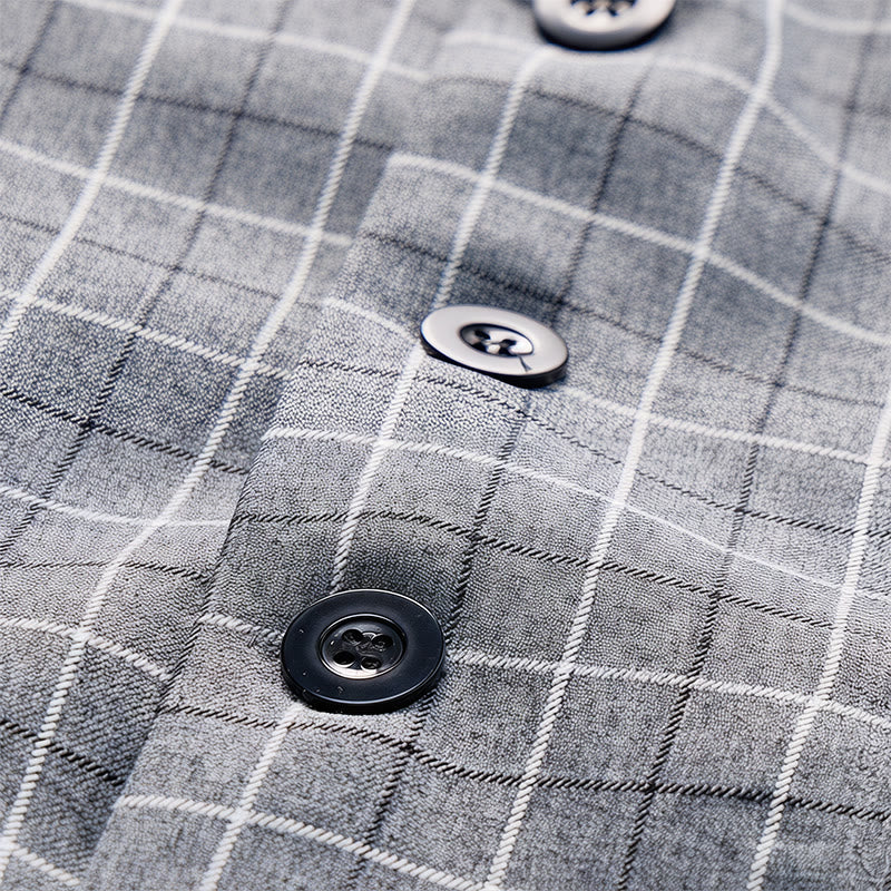 Gilet de costume d'affaires formel à carreaux gris pour homme - image 5