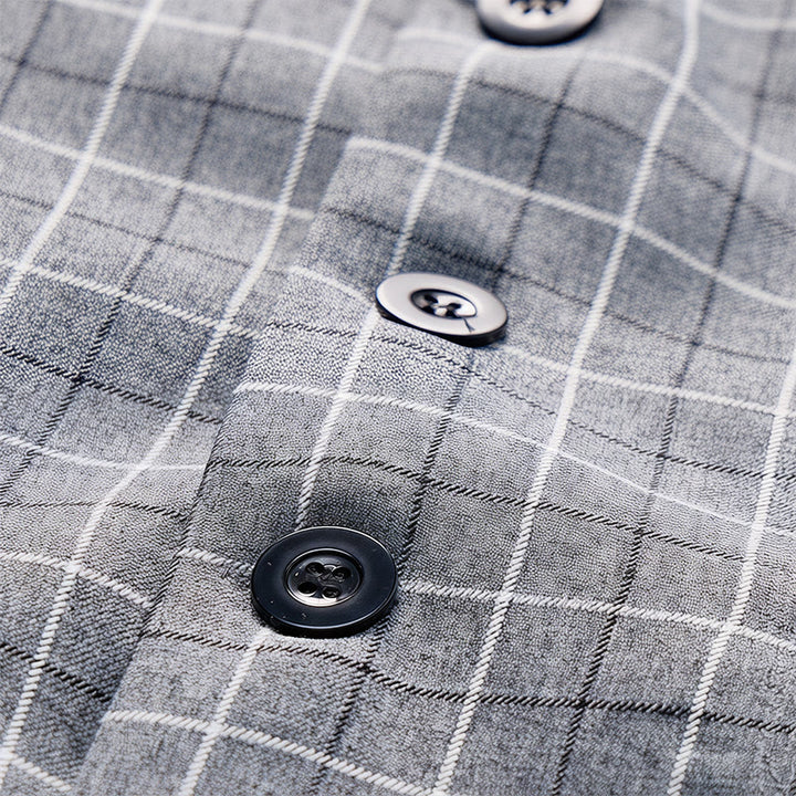 Gilet de costume d'affaires formel à carreaux gris pour homme - image 5