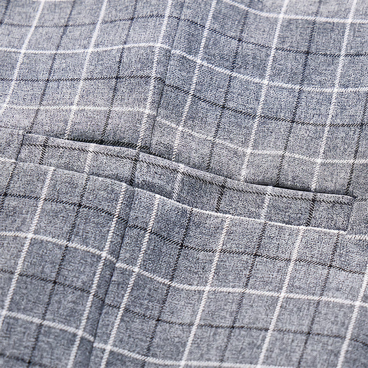 Gilet de costume d'affaires formel à carreaux gris pour homme - image 6