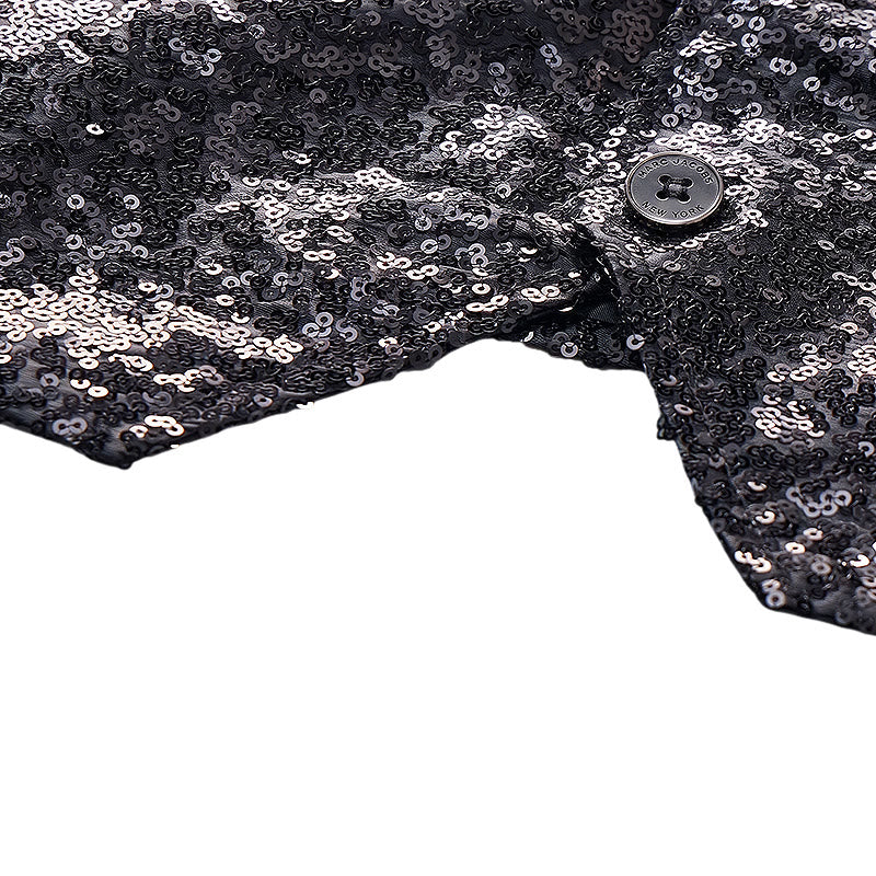 Gilet à paillettes pour homme, couleur or et noir ombré, style boîte de nuit - image 7