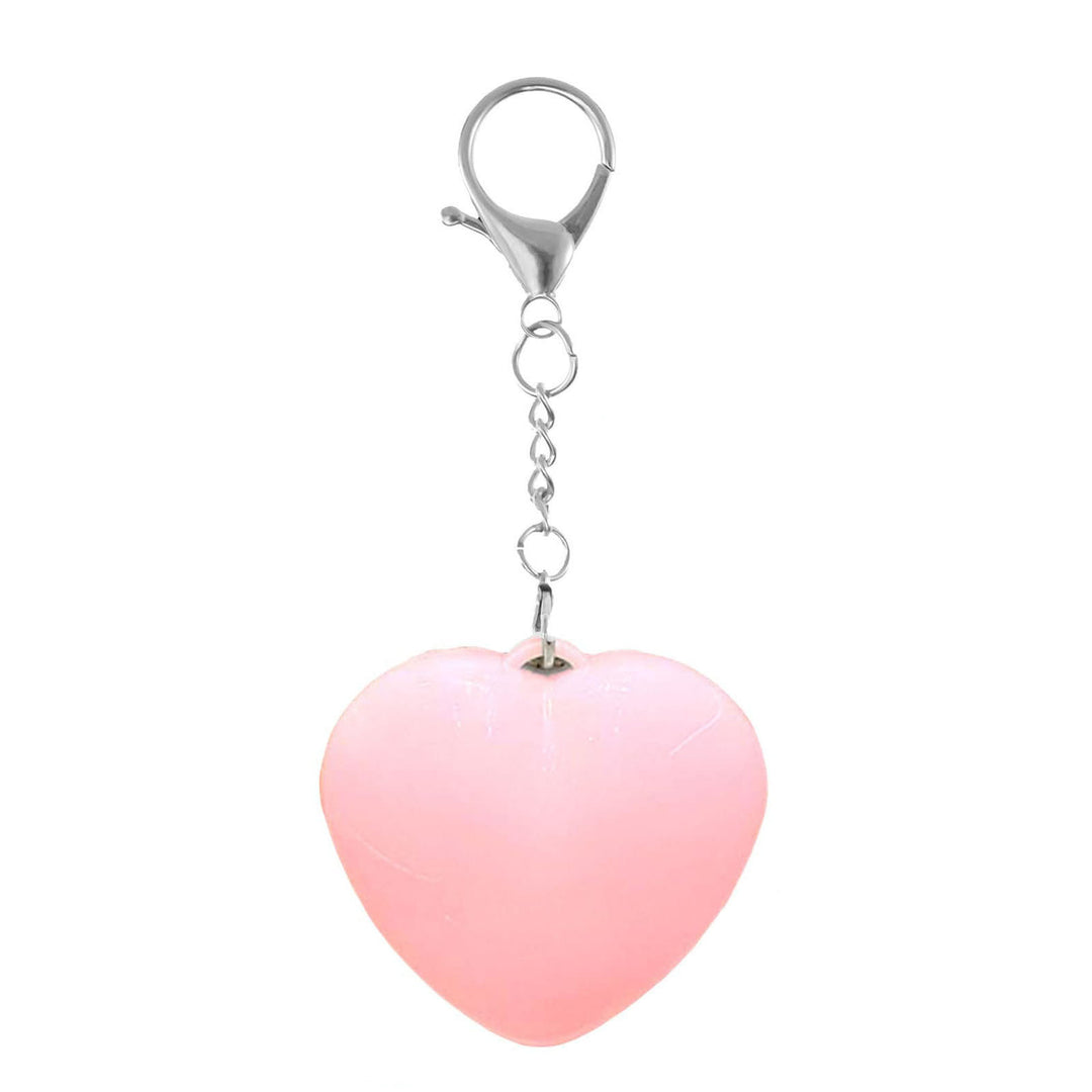Lampe de sac LED portable rechargeable avec porte-clés - Cœur rose - image 4