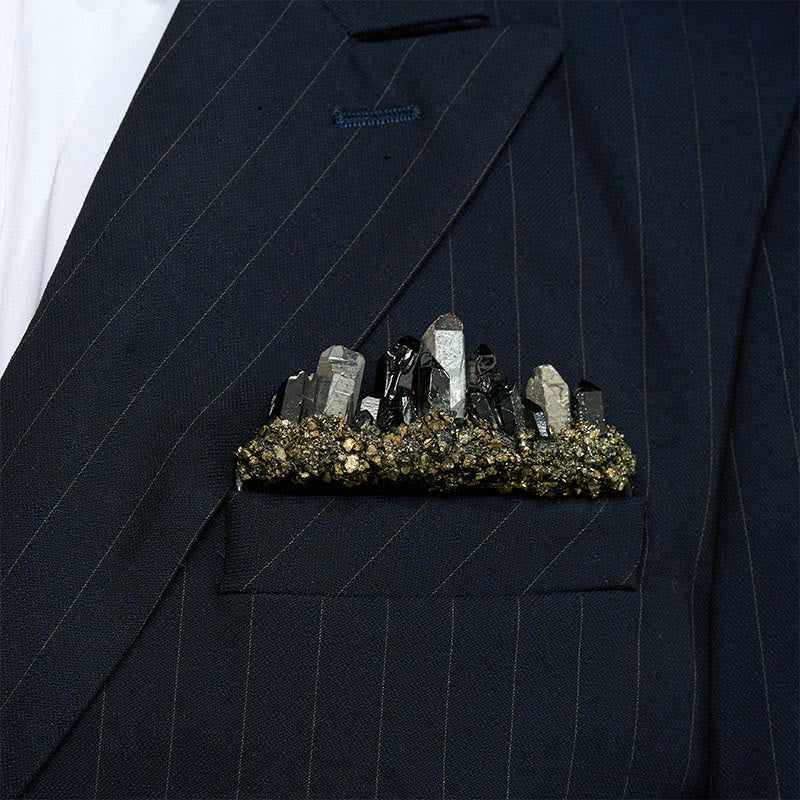 Broche de pochette en cristal naturel fait main - Noir - image 16