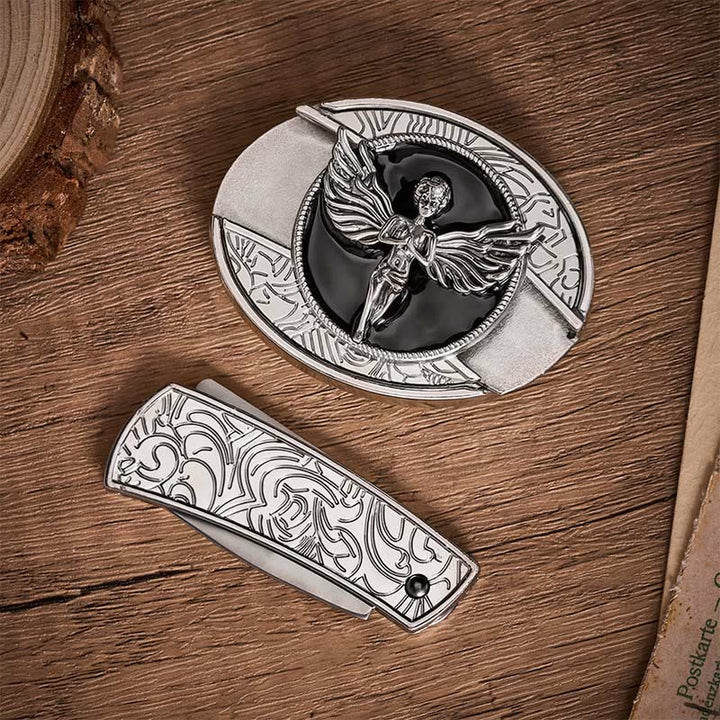 Ceinture en cuir avec boucle de couteau pliant caché Fallen Angel à faire soi-même - image 10