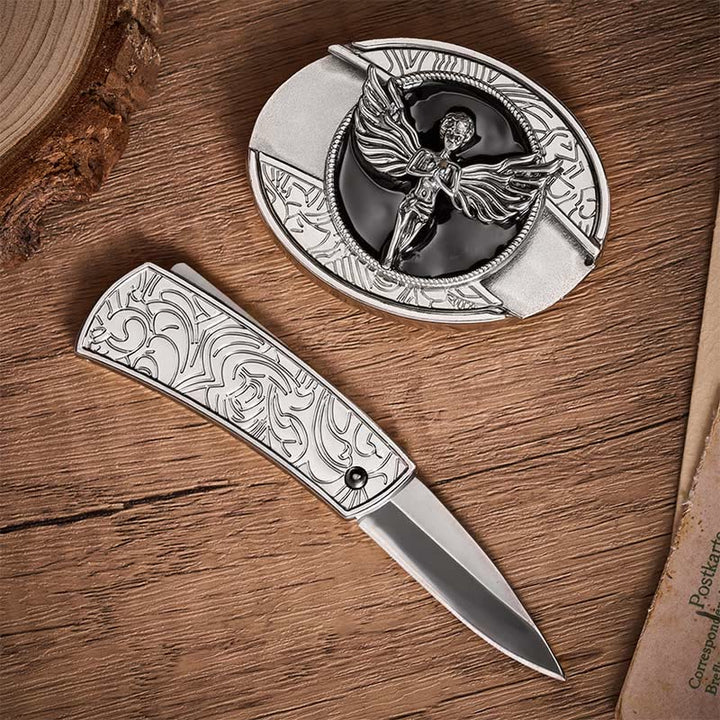 Ceinture en cuir avec boucle de couteau pliant caché Fallen Angel à faire soi-même - image 1