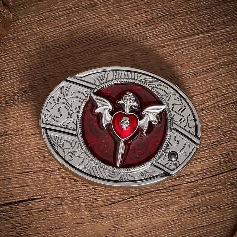 Ceinture en cuir Wings & Dagger Red Heart avec boucle de couteau pliant caché à faire soi-même - image 10