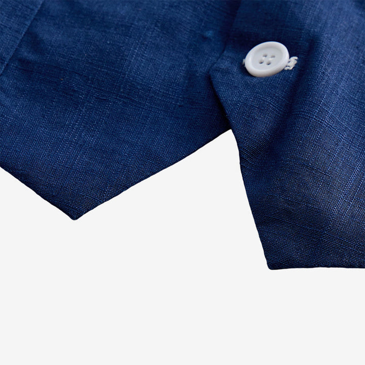 Gilet décontracté à simple boutonnage en lin mélangé pour homme - image 6