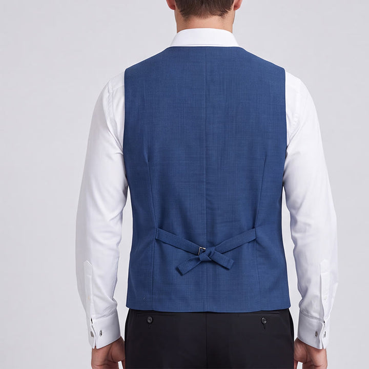 Gilet décontracté à simple boutonnage en lin mélangé pour homme - image 2