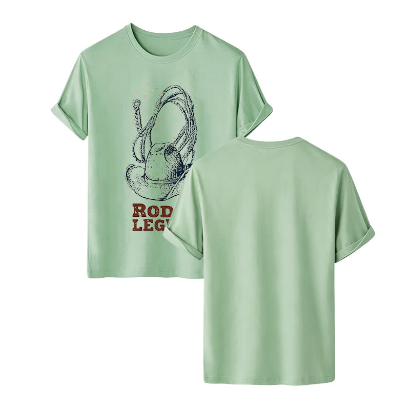 T-shirt western imprimé chapeau de cowboy et lasso, légende du rodéo - Vert - 2XL - image 13
