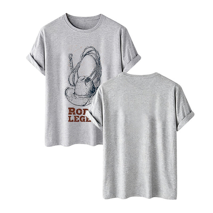 T-shirt western imprimé chapeau de cowboy et lasso, légende du rodéo - Gris - 2XL - image 11
