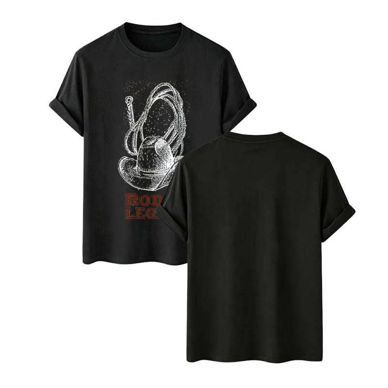 T-shirt western imprimé chapeau de cowboy et lasso, légende du rodéo - Noir - 2XL - image 7