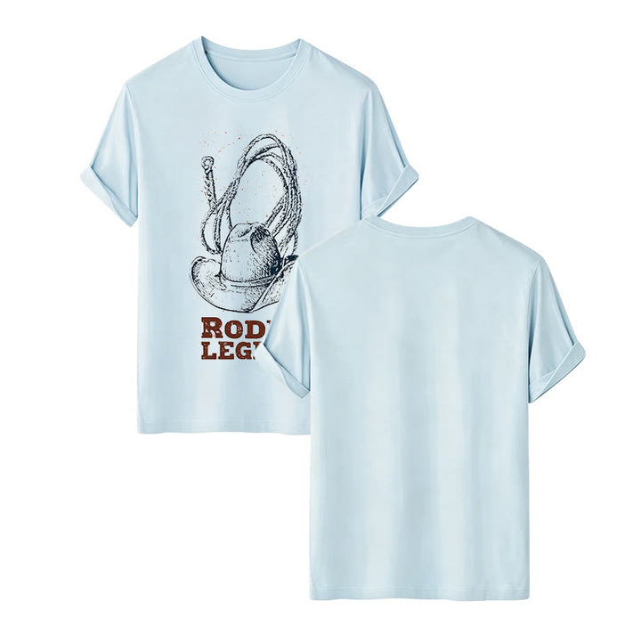 T-shirt western imprimé chapeau de cowboy et lasso, légende du rodéo - Bleu - 2XL - image 12