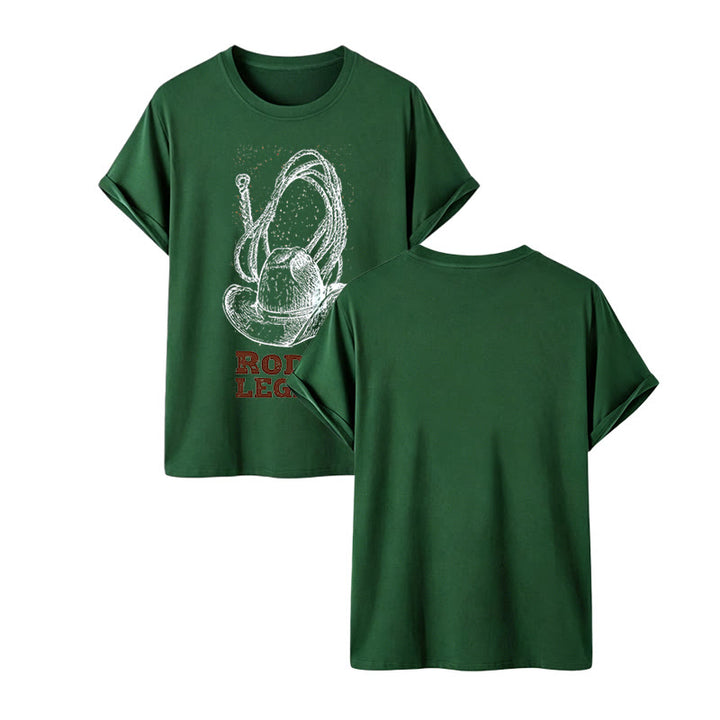 T-shirt western imprimé chapeau de cowboy et lasso, légende du rodéo - image 1