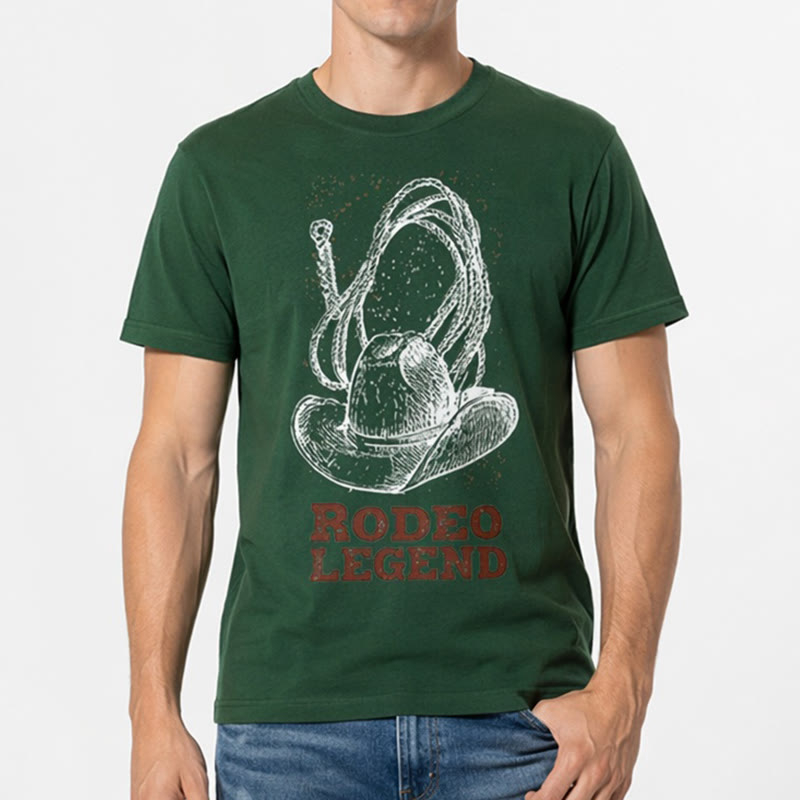 T-shirt western imprimé chapeau de cowboy et lasso, légende du rodéo - image 2