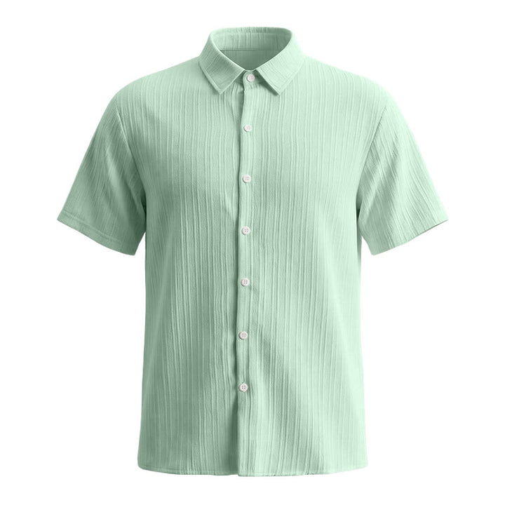 Chemise décontractée en jacquard rayé coton et lin pour homme - image 31