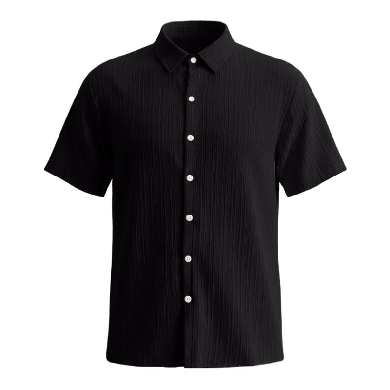 Chemise décontractée en jacquard rayé coton et lin pour homme - image 27