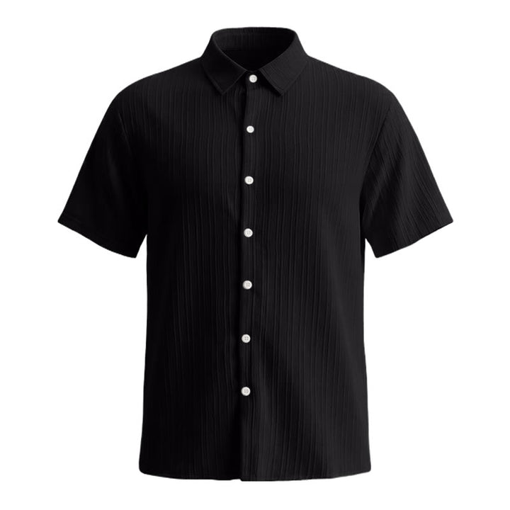 Chemise décontractée en jacquard rayé coton et lin pour homme - image 27