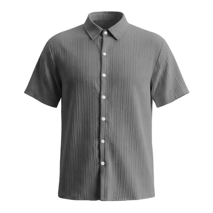 Chemise décontractée en jacquard rayé coton et lin pour homme - image 26