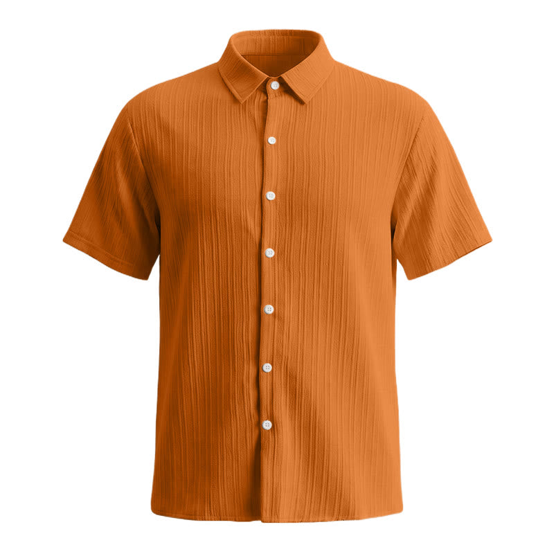 Chemise décontractée en jacquard rayé coton et lin pour homme - image 29