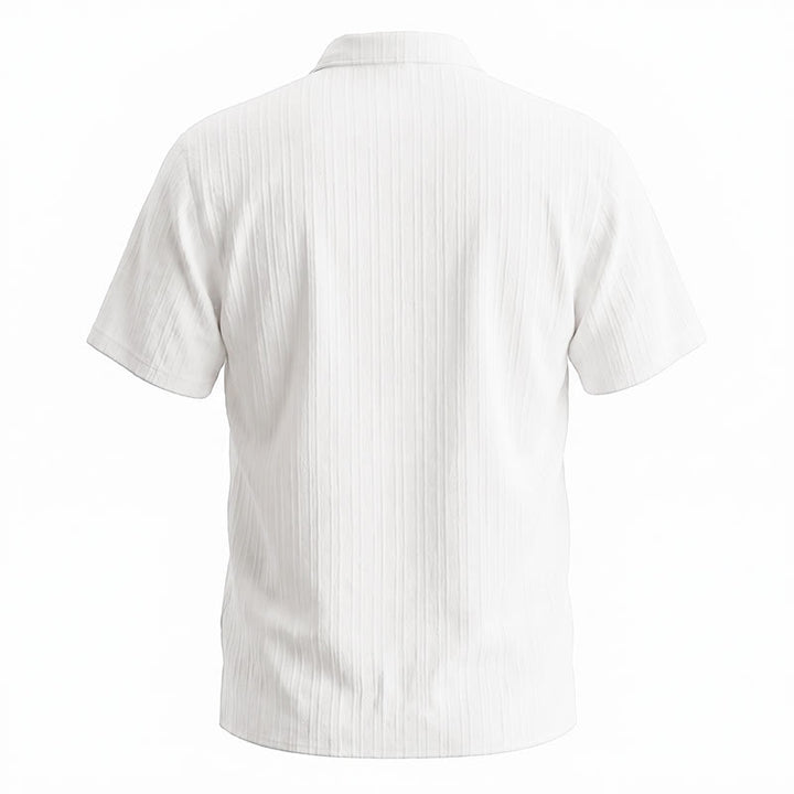 Chemise décontractée en jacquard rayé coton et lin pour homme - image 5