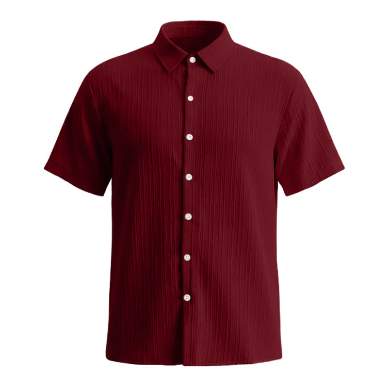 Chemise décontractée en jacquard rayé coton et lin pour homme - image 30