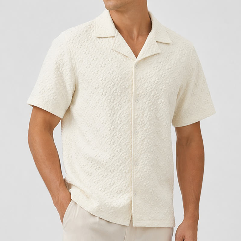 Chemise légère décontractée pour homme, col cubain, en polyester - image 2