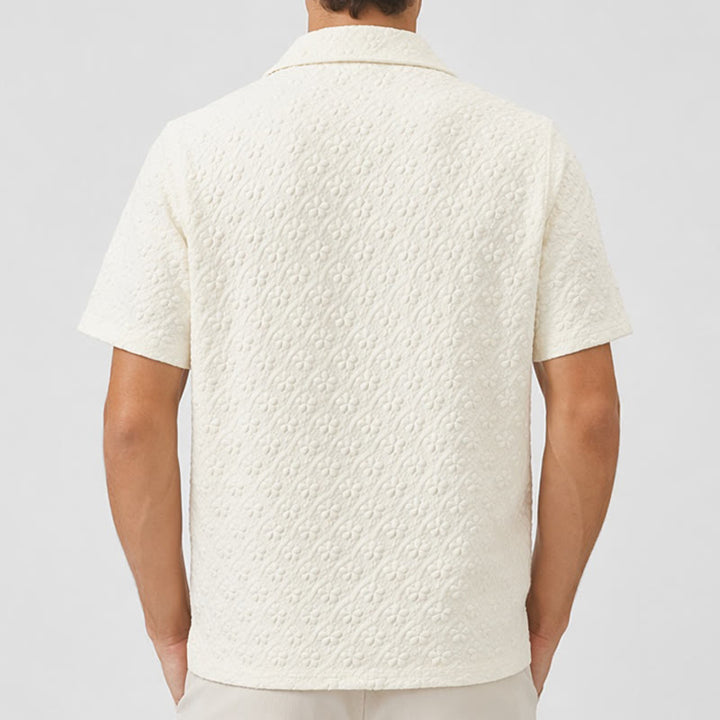 Chemise légère décontractée pour homme, col cubain, en polyester - image 3
