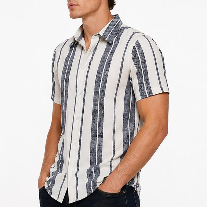 Chemise en lin rayée décontractée d'été pour la plage et les vacances tropicales - image 3