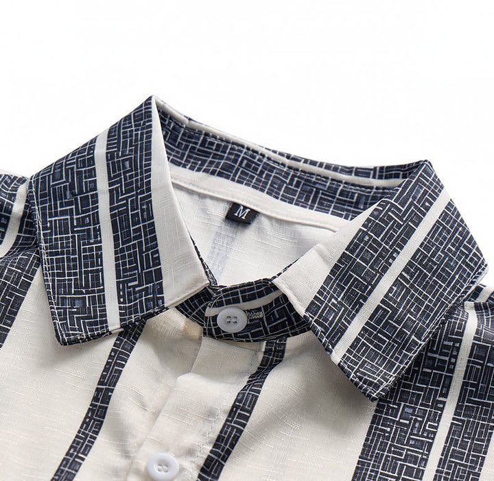 Chemise en lin rayée décontractée d'été pour la plage et les vacances tropicales - image 4